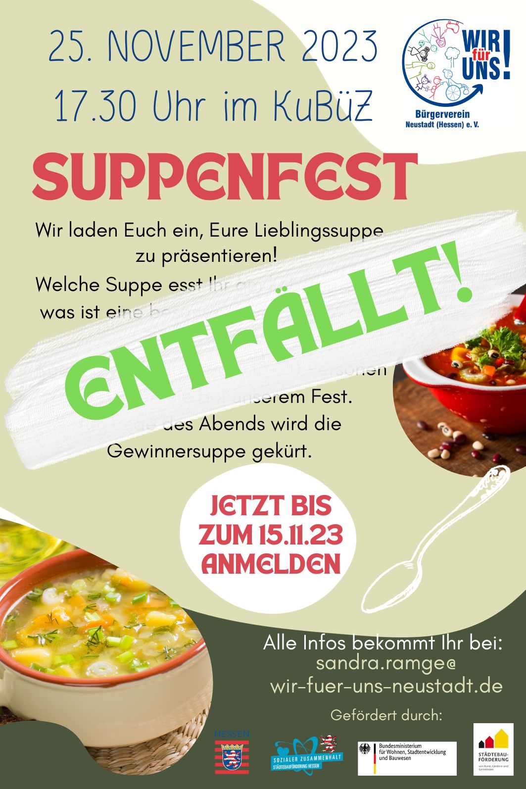 Read more about the article Suppenfest entfällt!