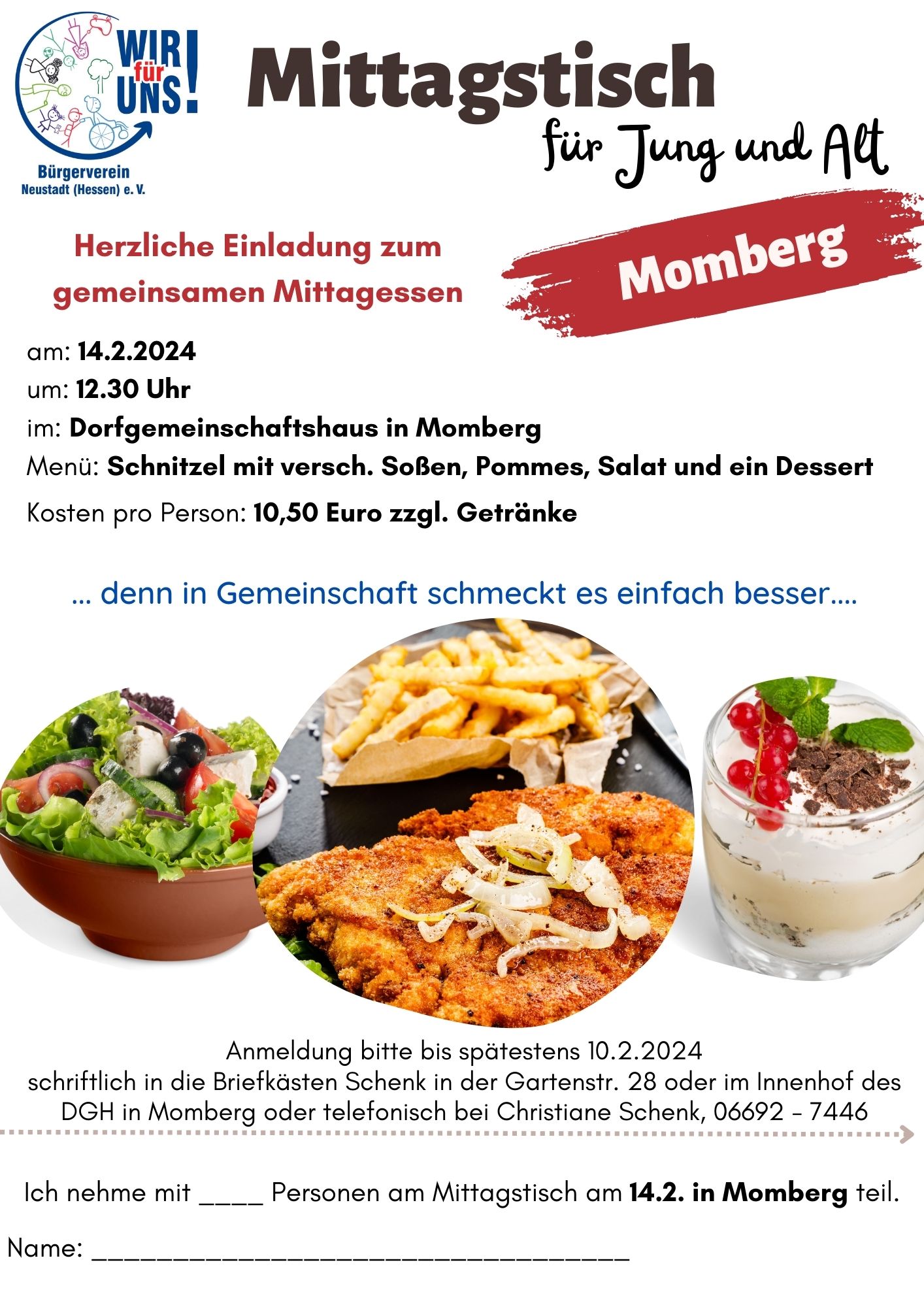 Read more about the article Mittagstisch in Momberg am 14.2.2024