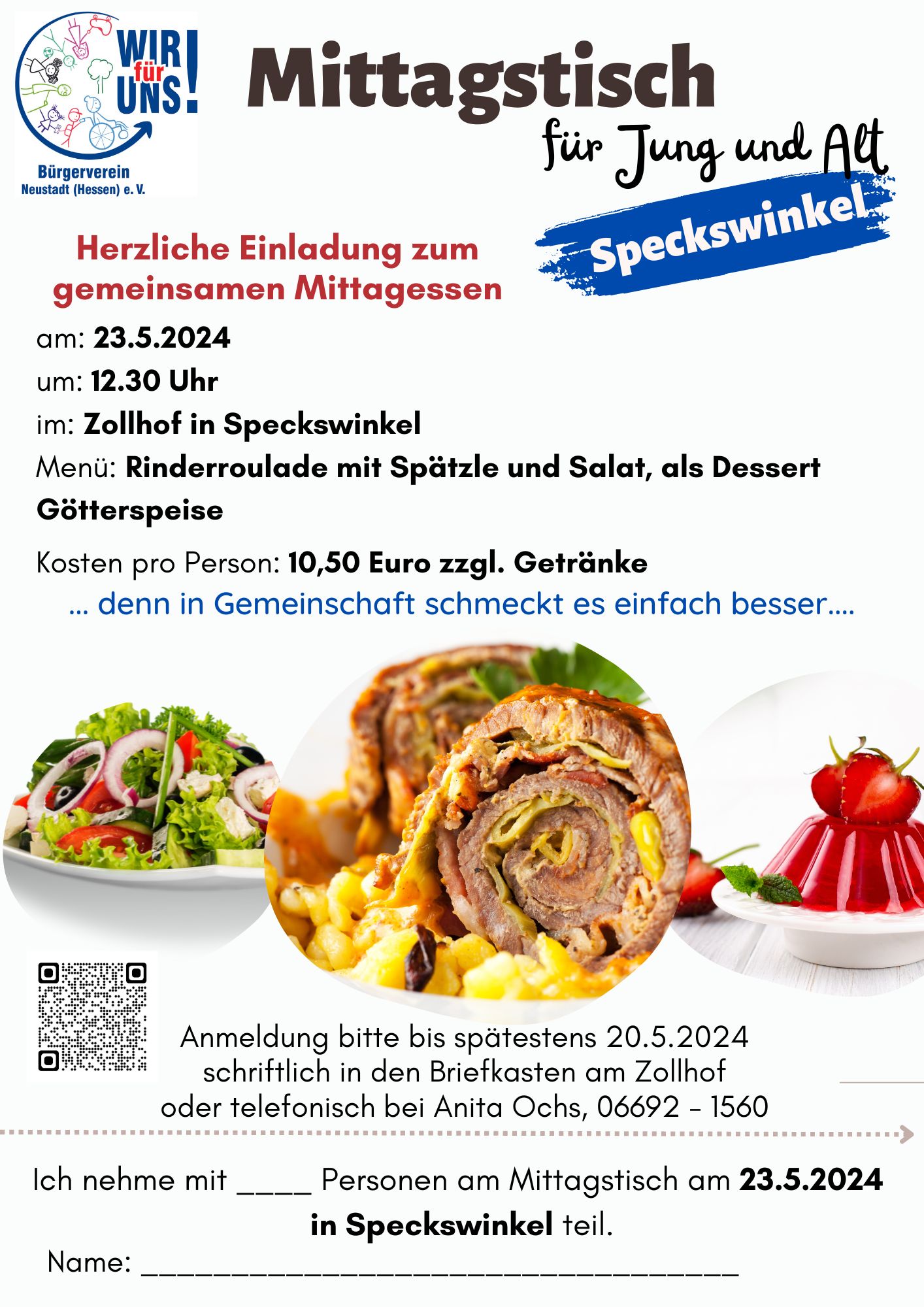 You are currently viewing Mittagstisch in Speckswinkel am 23.5.2024