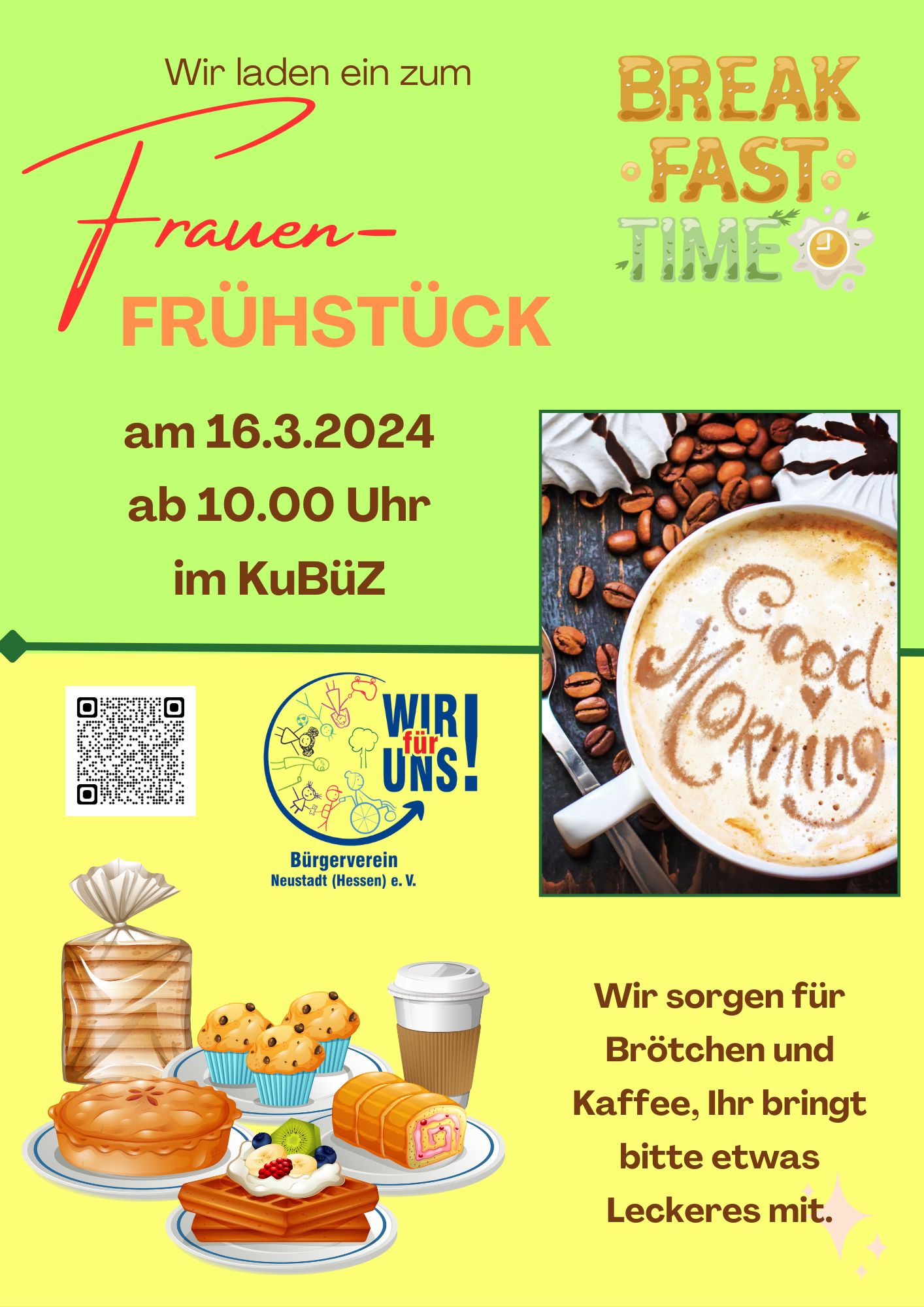 You are currently viewing Frauenfrühstück am 16.3.2024 ab 10 Uhr im KuBüZ für Frauen von 0-99