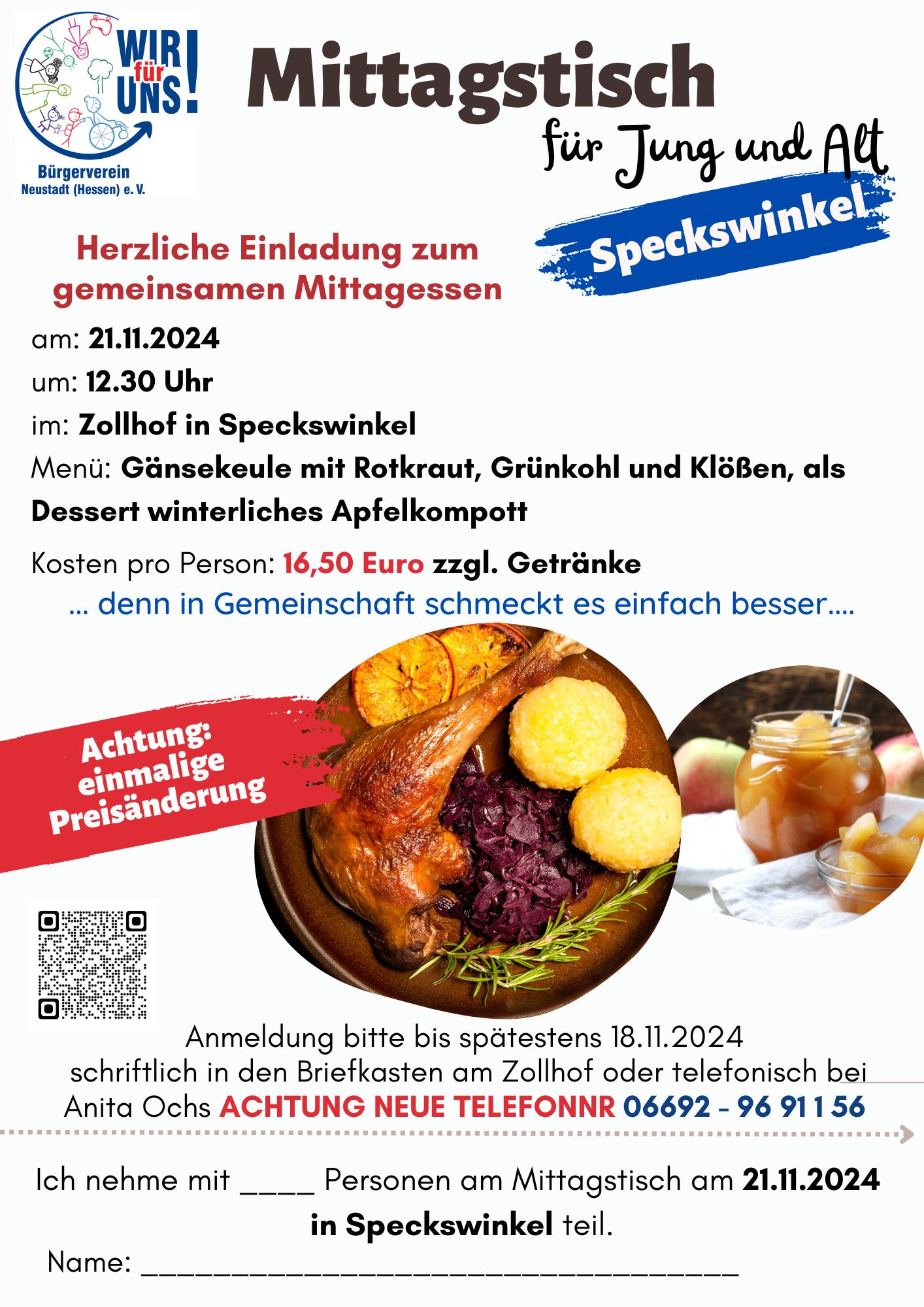 Du betrachtest gerade Mittagstisch in Speckswinkel am 21.11.2024