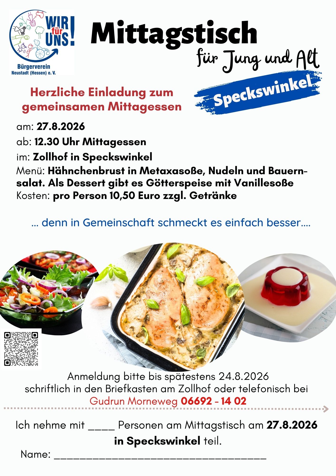 Du betrachtest gerade Mittagstisch in Speckswinkel
