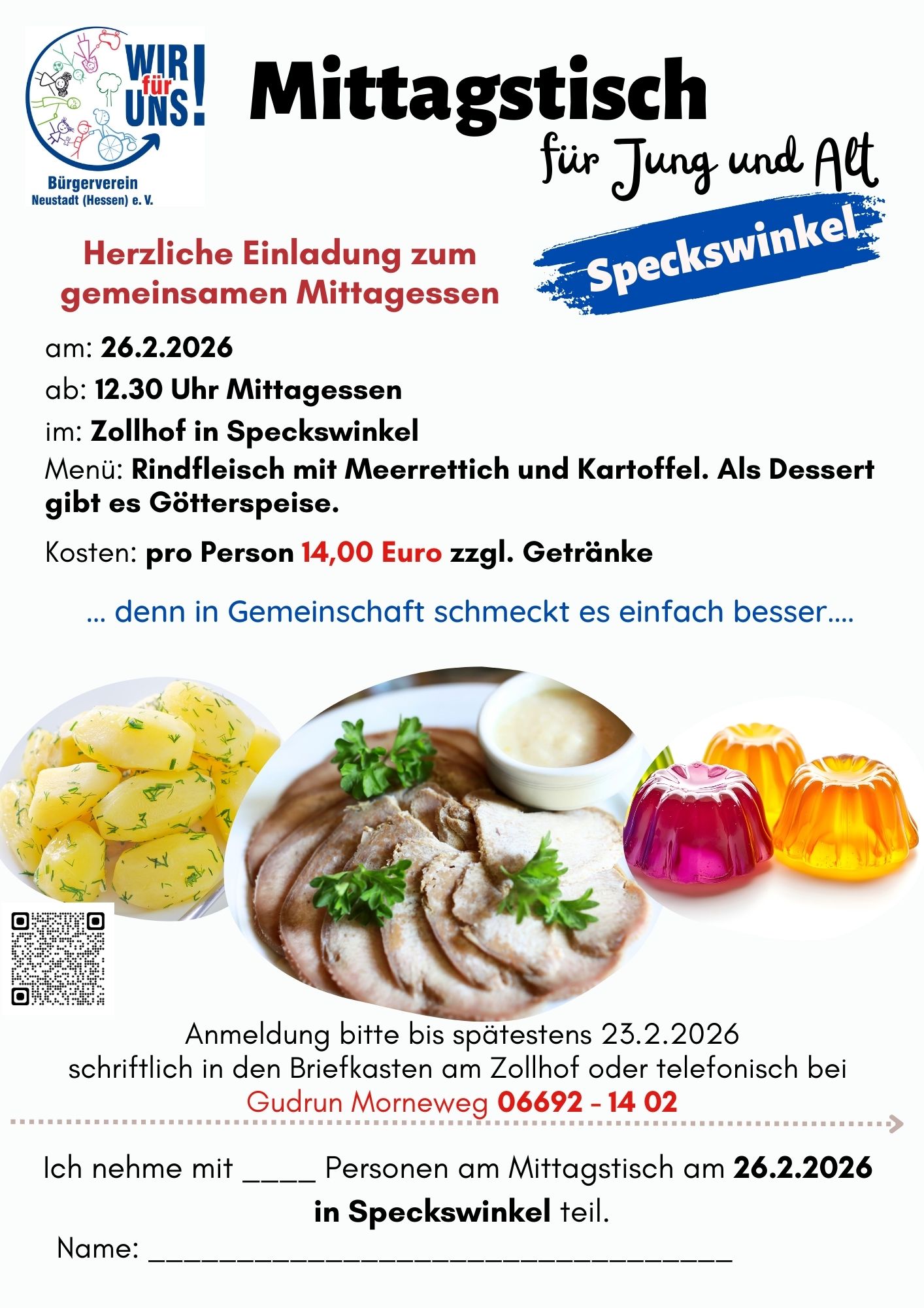 Du betrachtest gerade Mittagstisch in Speckswinkel